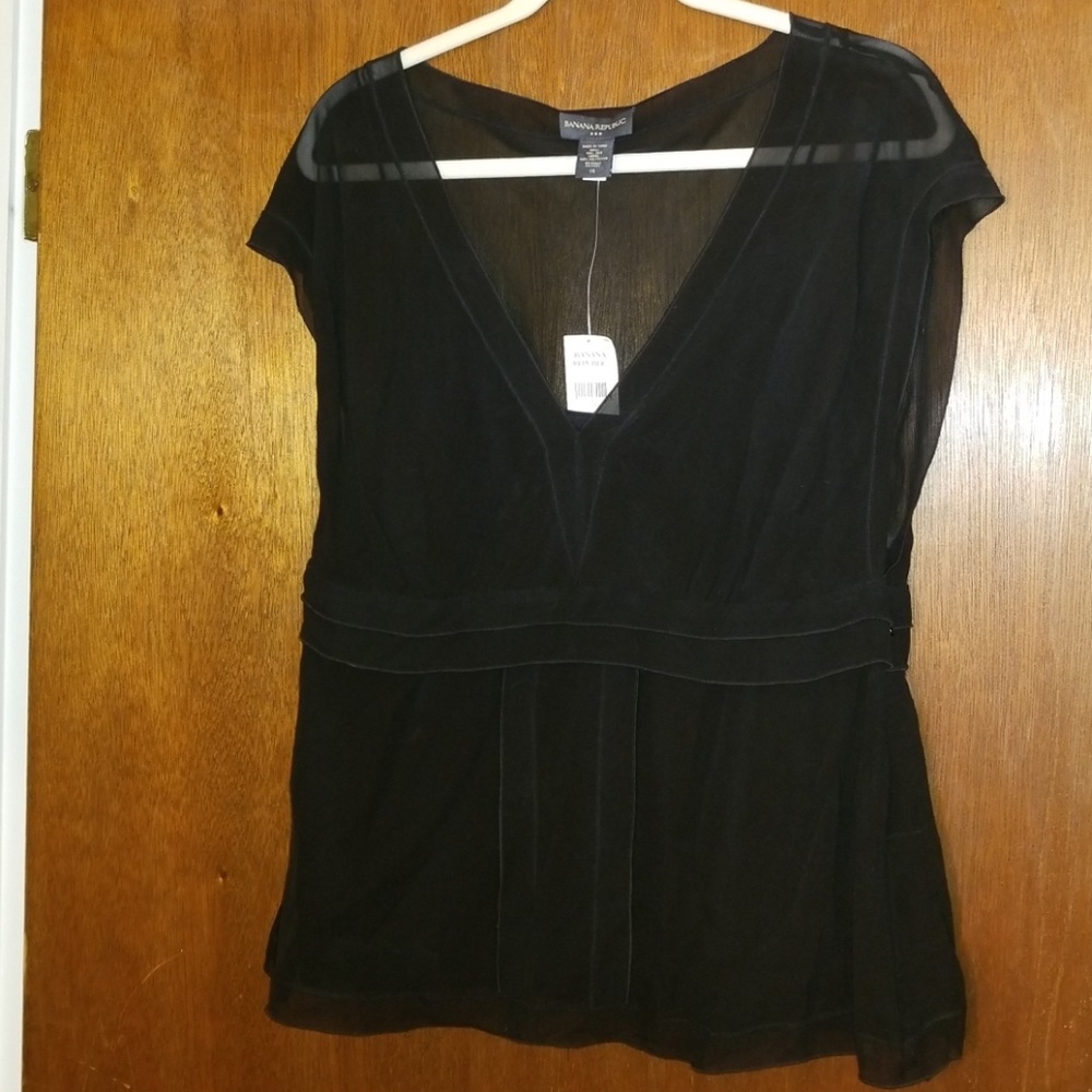 Banana Republic Size 14 Sheer Dressy Shirt